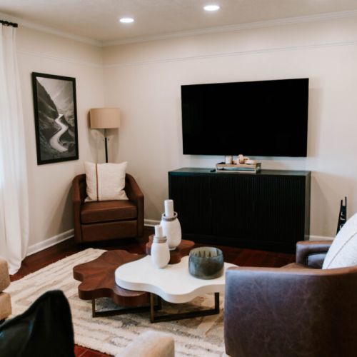 Cozy, modern living room designed for unwinding, gathering, and effortless comfort.