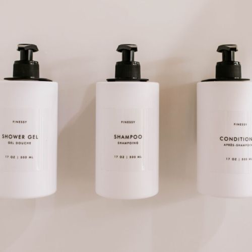 Thoughtful details like these shower essentials for a spa-like experience at home.
