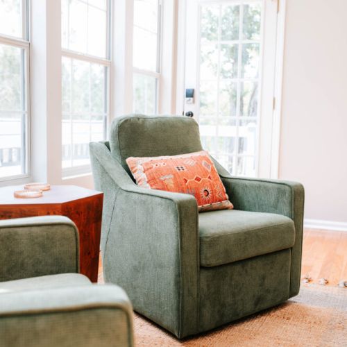 Sink into this cozy and comfortable armchair