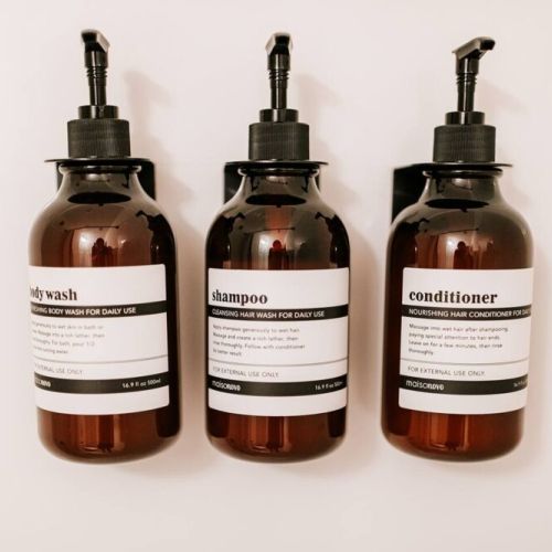 We provide spa quality Public Goods Amenities shampoo, conditioner, body wash, and lotion. All hair and body products provided are vegan friendly and free of parabens, synthetic fragrance, sodium lauryl sulfates, phthalates, and formaldehyde.