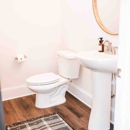 Half bathroom located on the main level of the home.