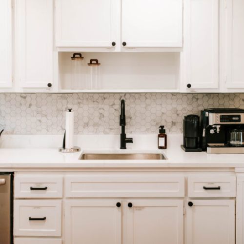 A fresh, welcoming kitchen setup perfect for brewing, cooking, and relaxing.