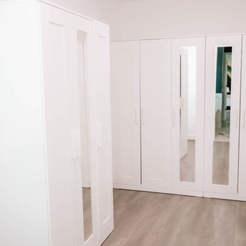 Step into your own stylish dressing space—plenty of storage, full-length mirrors, and room to curate the perfect vacation look!