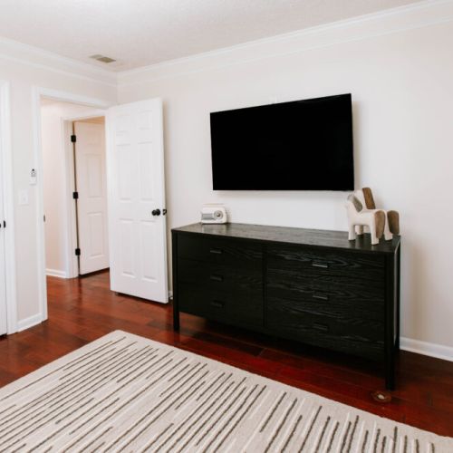 Settle in, hit play, and enjoy this stylish, serene entertainment space.