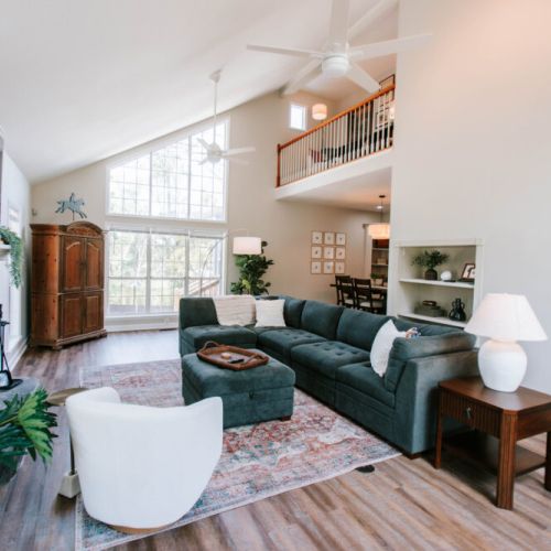 Where cozy meets classy. This living space is our favorite spot to unwind, laugh a little louder, and make everyday moments feel like home.