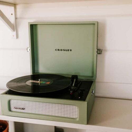 The upstairs loft is uniquely designed to be a relaxing space where you can fully immerse yourself into the pages of your next read or the sounds of your favorite vinyl album on the Crosby record player.
