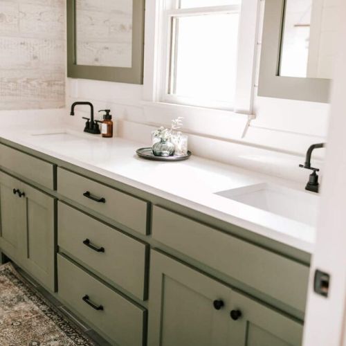 Primary Bathroom on Main Level. Just like the bedrooms, the bathrooms are made for ultimate comfort and relaxation. The main level has one full bathroom with a large soaking tub, a luxe walk-in shower, and dual sinks.