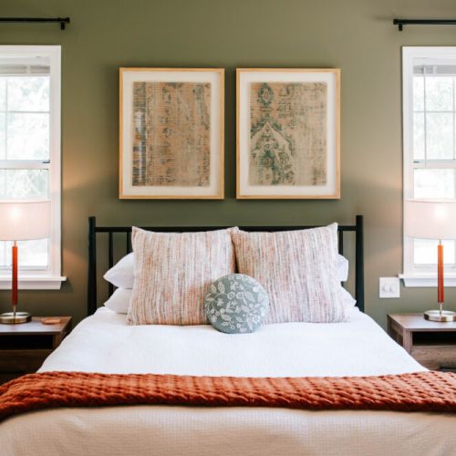 This bedroom is your new favorite nap spot. With calming earth tones, layered textures, and light that filters in just right. It’s the kind of place you’ll never want to leave.