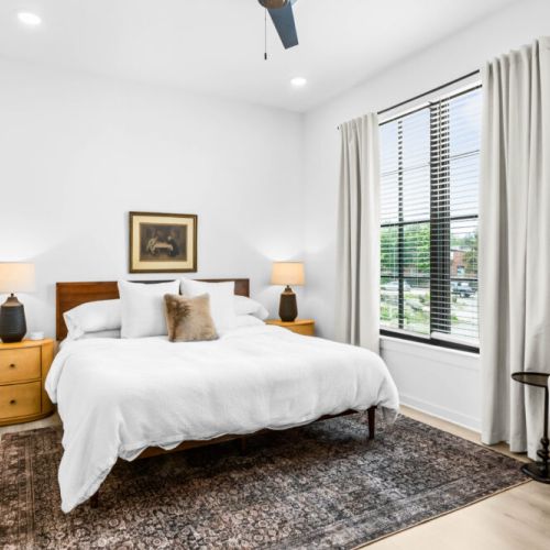 The perfect balance: unwind with your favorite show on a flat-screen Smart TV all equipped with DirecTV, or curl up with a good book on this sofa designed for reading, in a living space that's both cozy and entertaining.