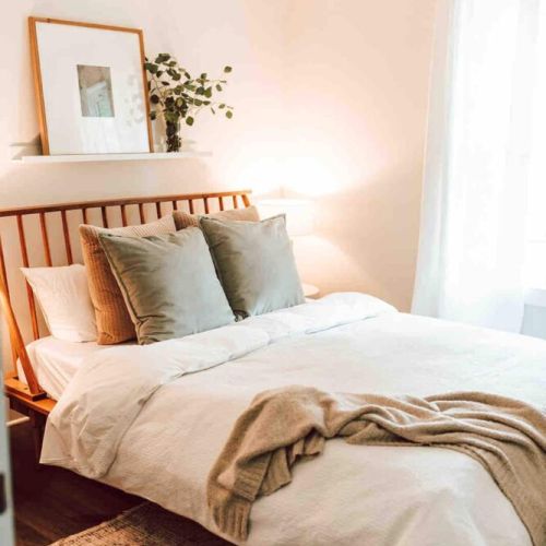 Rest and relaxation await: Bedroom two features a queen-sized bed, promising a peaceful night's sleep in a cozy and inviting space.