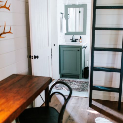 Compact bath in the bunk room